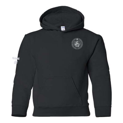 Gildan Youth Outlined Emblem Printed Hoodie Thumbnail